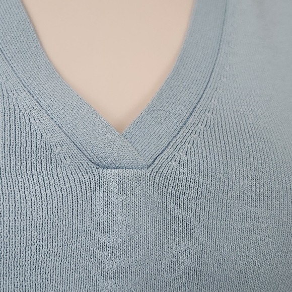 AK Anne Klein blue Knitted Top size L - Picture 7 of 9